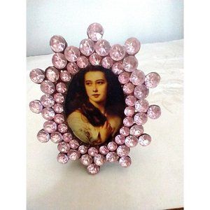Small Jeweled Picture Frame for 2 x 2 I photo surrounded by Nice Pink crystals